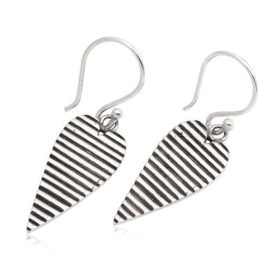Alternate image for Semi-Abstract Heart-Shaped Sterling Silver Dangle Earrings Big Passion