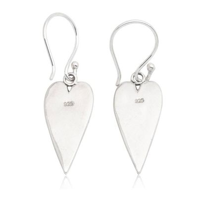 Alternate image for Semi-Abstract Heart-Shaped Sterling Silver Dangle Earrings Big Passion