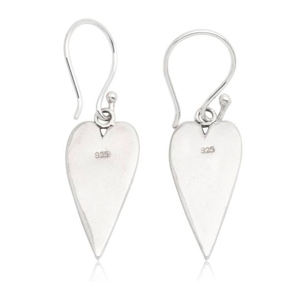 Alternate image for Semi-Abstract Heart-Shaped Sterling Silver Dangle Earrings Big Passion