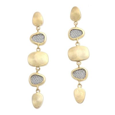 Primary image for Hand Crafted Gold-Plated Brass Dangle Earrings Golden Eye