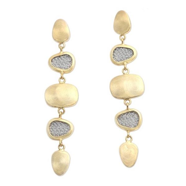 Alternate image for Hand Crafted Gold-Plated Brass Dangle Earrings Golden Eye