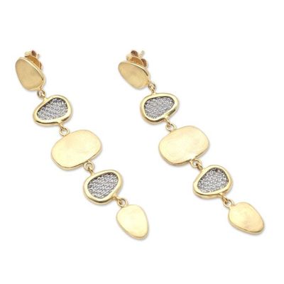 Alternate image for Hand Crafted Gold-Plated Brass Dangle Earrings Golden Eye