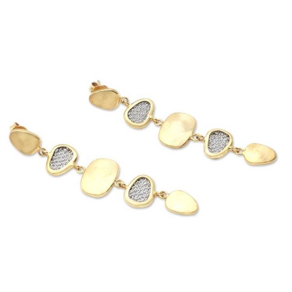Alternate image for Hand Crafted Gold-Plated Brass Dangle Earrings Golden Eye