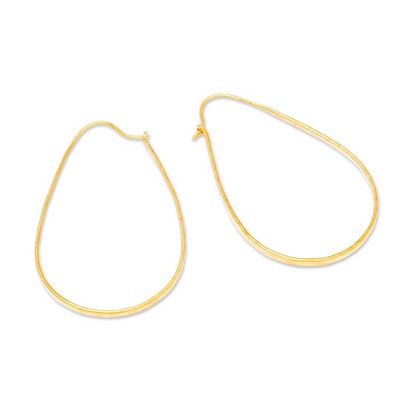 Alternate image for Modern 18k Gold-Plated Hoop Earrings with Hammered Finish Exquisite Textures