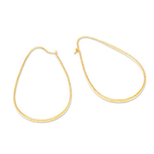 Alternate image for Modern 18k Gold-Plated Hoop Earrings with Hammered Finish Exquisite Textures