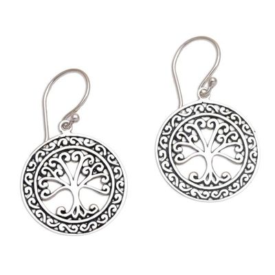 Primary image for Handmade in Bali 925 Sterling Silver Tree Dangle Earrings Flourishing Forest
