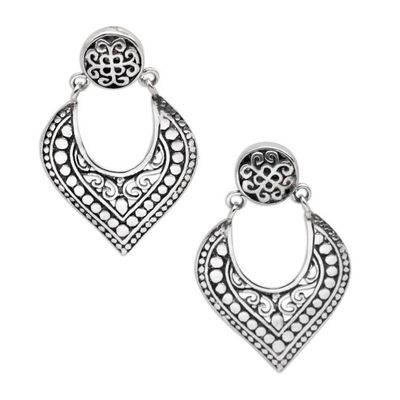 Alternate image for Handmade in Bali 925 Sterling Silver Dangle Earrings Royal Essence