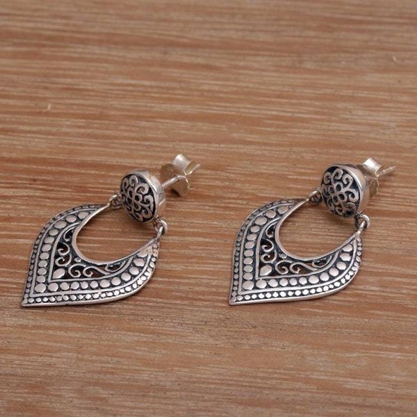 Alternate image for Handmade in Bali 925 Sterling Silver Dangle Earrings Royal Essence