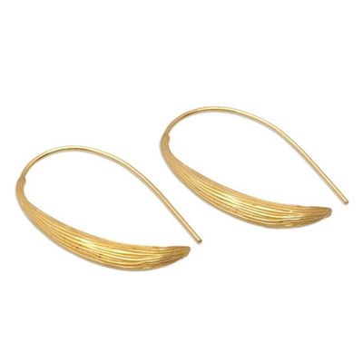Alternate image for 18k Gold-Plated Modern Drop Earrings Crafted in Bali Growing Grass