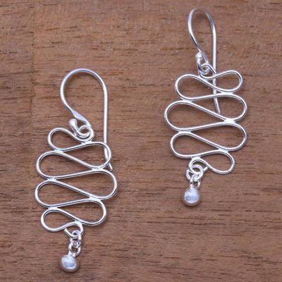 Primary image for Wavy Sterling Silver Dangle Earrings Crafted in Bali Bali Current