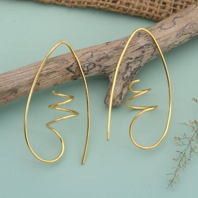 Primary image for 18k Gold-Plated Half-Hoop Earrings in a High Polish Finish Victorious Flow