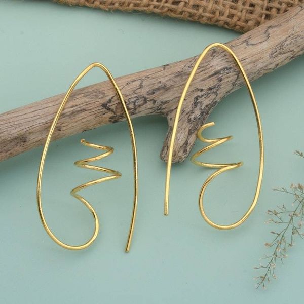Alternate image for 18k Gold-Plated Half-Hoop Earrings in a High Polish Finish Victorious Flow