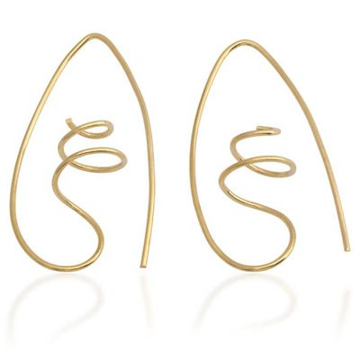 Alternate image for 18k Gold-Plated Half-Hoop Earrings in a High Polish Finish Victorious Flow