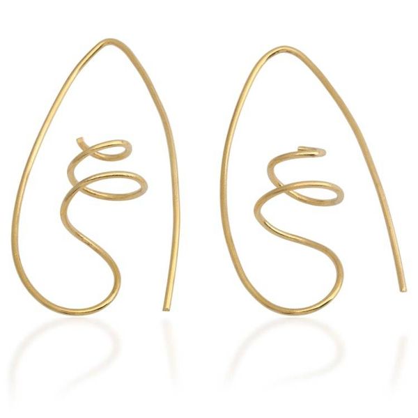 Alternate image for 18k Gold-Plated Half-Hoop Earrings in a High Polish Finish Victorious Flow