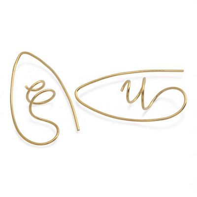 Alternate image for 18k Gold-Plated Half-Hoop Earrings in a High Polish Finish Victorious Flow