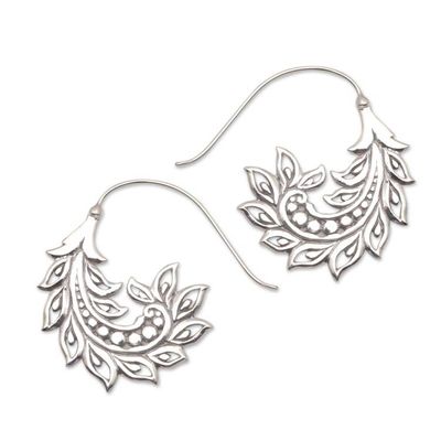 Alternate image for Pod Motif Sterling Silver Half-Hoop Earrings from Bali Summer Pods