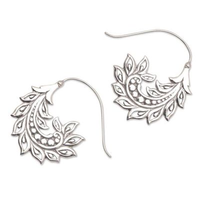 Alternate image for Pod Motif Sterling Silver Half-Hoop Earrings from Bali Summer Pods