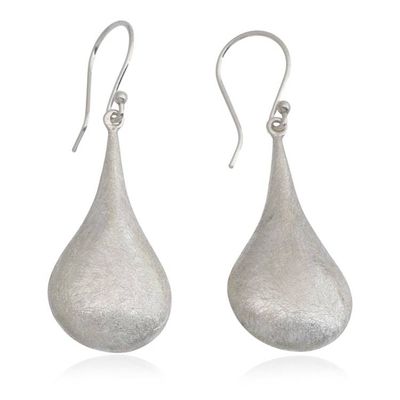 Alternate image for Avant-Garde Brushed-Satin Sterling Silver Dangle Earrings Light by Heaven