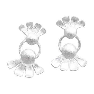 Alternate image for Handmade Sterling Silver Drop Earrings Mindful
