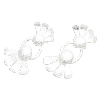 Alternate image for Handmade Sterling Silver Drop Earrings Mindful