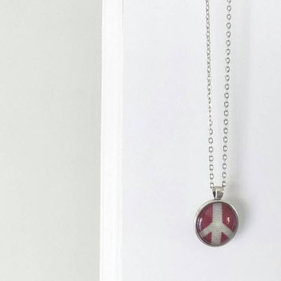 Alternate image for Necklace - Red and White Peace Sign