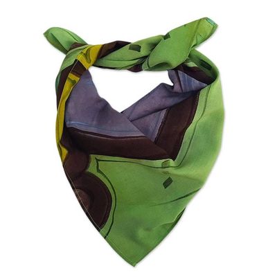 Alternate image for Hand Painted Rayon Bandana Soleil