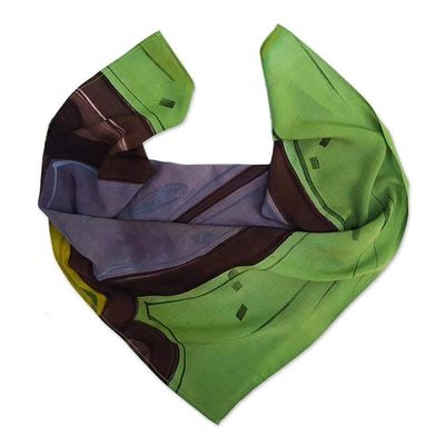 Alternate image for Hand Painted Rayon Bandana Soleil