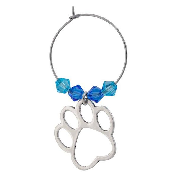Alternate image for Set of 4 Paw Print Themed Wine Charms from Mexico Paw Print Pals