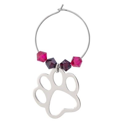 Alternate image for Set of 4 Paw Print Themed Wine Charms from Mexico Paw Print Pals