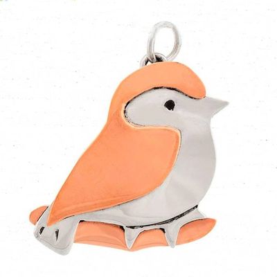 Alternate image for Sterling Silver and Copper Cute Bird Pendant Lovely Bird