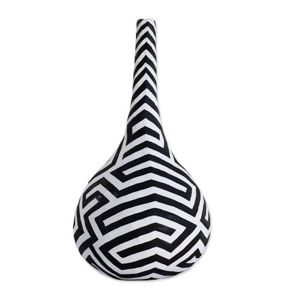 Image for Blakc and White Decorative Vase Acacia Bulb