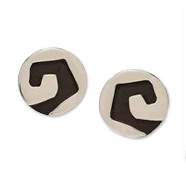 Image for Modern Sterling Silver Stud Earrings from Mexico Abstraction