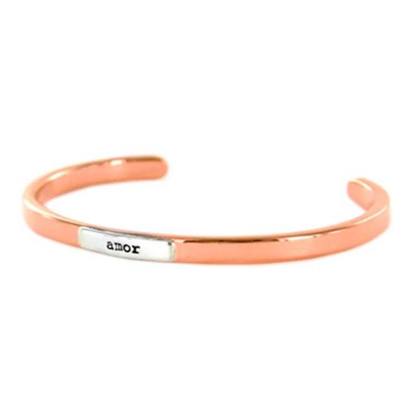 Image for Copper Cuff Bracelet with Sterling Silver Accent Amor