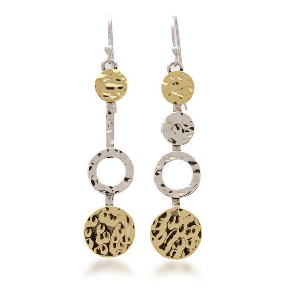 Alternate image for Sterling Silver and Brass Asymmetrical Earrings from Taxco Asymmetrical Taxco