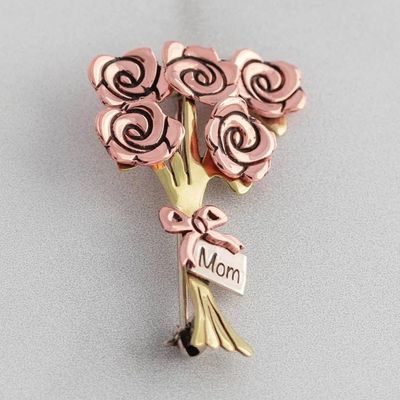 Alternate image for Floral Blooming Roses Brooch Pin for Mom Blooming Roses