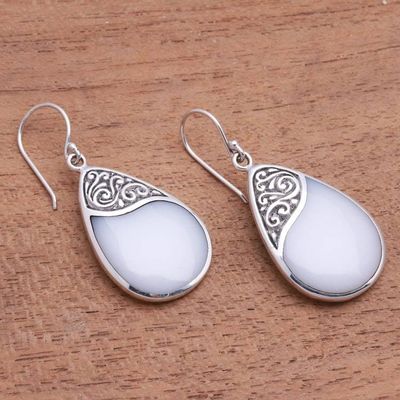 Alternate image for Drop-Shaped Sterling Silver and Resin Dangle Earrings Cloud Drops