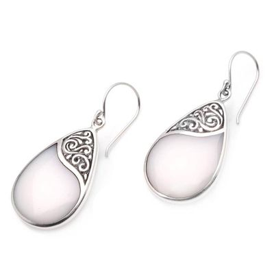 Alternate image for Drop-Shaped Sterling Silver and Resin Dangle Earrings Cloud Drops