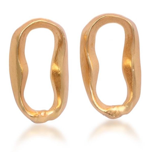 Alternate image for Avant-Garde Lake-Shaped 18k Gold-Plated Button Earrings Lake  Luxury