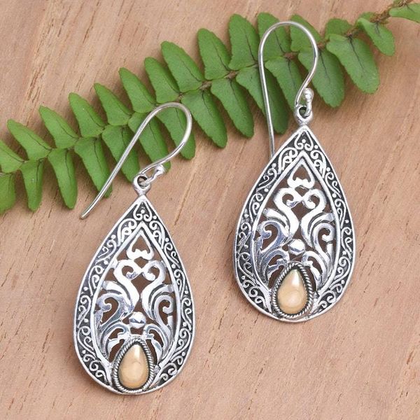 Alternate image for Gold-Accented Sterling Silver Dangle Earrings Be Here Now