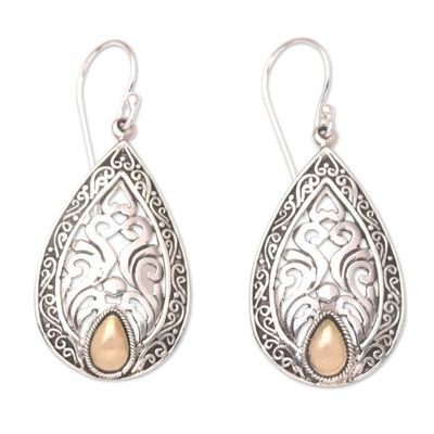 Alternate image for Gold-Accented Sterling Silver Dangle Earrings Be Here Now