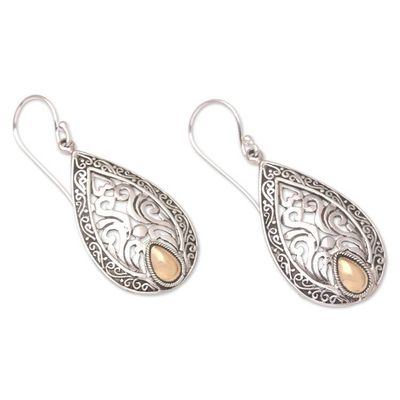 Alternate image for Gold-Accented Sterling Silver Dangle Earrings Be Here Now