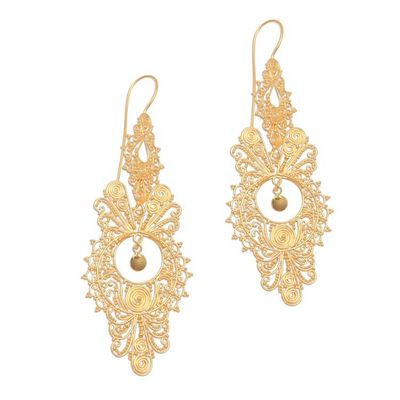 Primary image for 18k Gold Plated Sterling Silver Dangle Earrings from Bali Majestic Parade