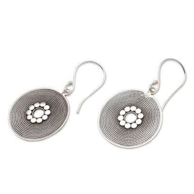 Alternate image for Circular Rope Pattern Sterling Silver Dangle Earrings Mesmerizing Rope