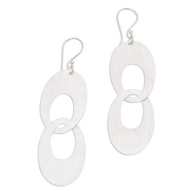Alternate image for Sterling Silver Modern Circle Dangle Earrings from Indonesia Loving Bond