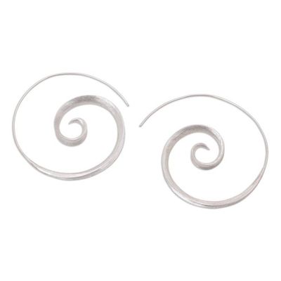 Primary image for 925 Sterling Silver Spiral Drop Earrings from Indonesia Inspiring Spirals