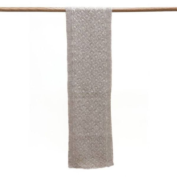 Alternate image for Hand Knit Dusty Lilac Himalayan Maze Wool Blend Wrap Scarf Dusty Lilac Maze