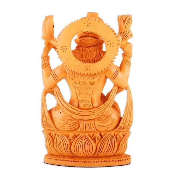 Alternate image for Hand-Carved Kadam Wood Sculpture of the Saraswati Goddess Divine Melody
