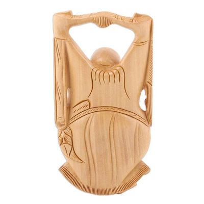 Alternate image for Indian Religious Wood Sculpture Laughing Buddha