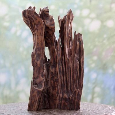 Alternate image for Reclaimed Wood Art Hand Carved Abstract Sculpture Natures Delight