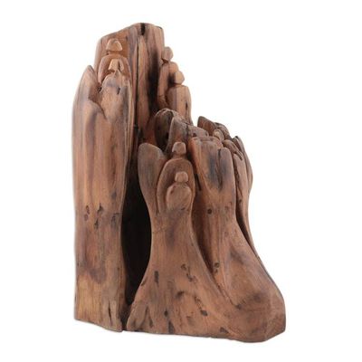 Alternate image for Original Signed Sculpture of Found and Reclaimed Teak Natures Celebration